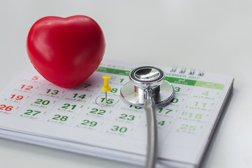 Stethoscope and medical check-up report for healthcare concept