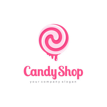 Vector logo for sweets, candy shop, boutique, store