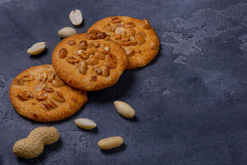 Closeup peanut biscuits on table