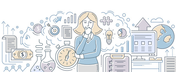 Business process management - modern flat design style isolated illustration