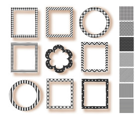 Frame set and a set of seamless patterns used for the frames .
