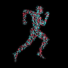 Fototapeta na wymiar 3d running man. Design for sport, business, science and technology. Vector illustration. Human body.