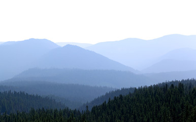 Cascade Mountains on a white background