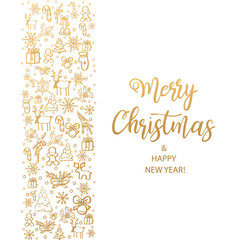 Merry Christmas and Happy New Year. Hand Drawn. Vector illustration.