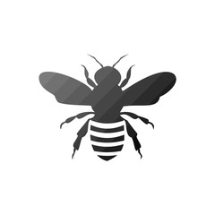 Black Bee Silhouette isolated on white background