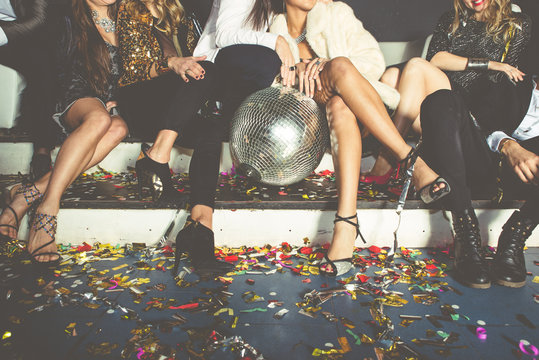 Party people celebrating in the club