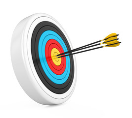 Archery Target with Arrows Isolated