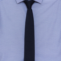 Men's stylish blue shirt and navy blue tie