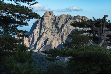 Paysage corse aux aiguilles de Bavella en France