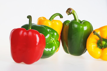 Yellow,green and red bell pepper