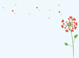 Romantic flower like a dandelion. Flying seeds through the air.