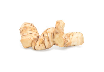 Fresh Greater galangal isolated on the white background.