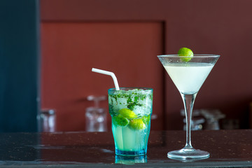 margarita and mojito cocktails