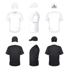 White and Black T-shirts and Caps