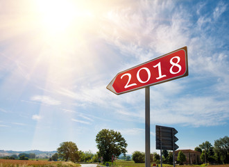 Beautiful Christmas Banner, Wallpaper for your desktop,  Happy New Year, 2018, the road to better brighter future (concept)