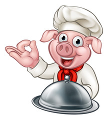 Pig Chef Cartoon Character