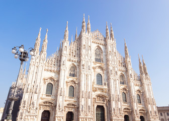 Fototapeta na wymiar Milan Cathedral, Duomo di Milano, one of the largest and famous churches in the world.