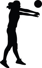volleyball woman player silhouette