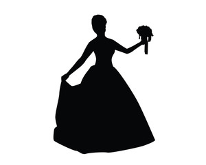 woman in wedding dress silhouette