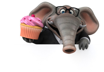 Fun elephant - 3D Illustration