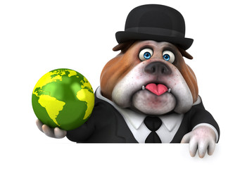 Naklejka premium Fun bulldog - 3D Illustration