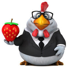 Fun chicken - 3D Illustration