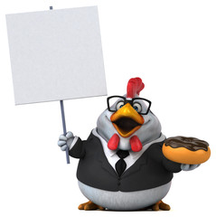 Fun chicken - 3D Illustration