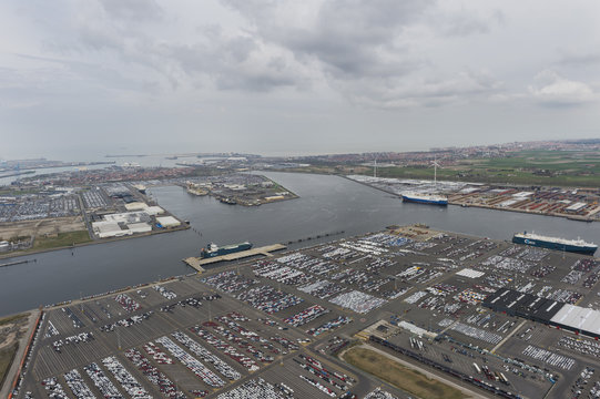 Aerial Image Of Car Carrier Terminal Gefco Benelux At Port Of Zeebrugge