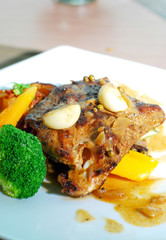 BBQ Strip Steak with Roast Vegetables