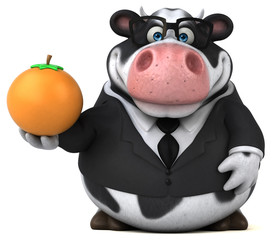Naklejka premium Fun cow - 3D Illustration