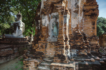 Old Buddha Temple, Wat Mahathat Ayutthaya, a very famous place for Tourist attraction in Thailand