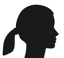 Female face profile silhouette