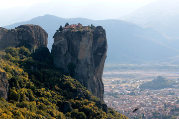 Panoramic view of Holy Trinity Monastery Agia Trias in Meteora monasteries in Greece