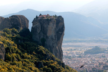 Fototapeta na wymiar Panoramic view of Holy Trinity Monastery Agia Trias in Meteora monasteries in Greece