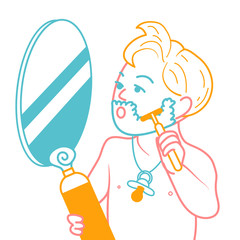 concept of the growing boy