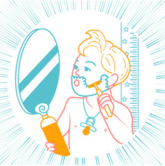 concept of the growing young boy