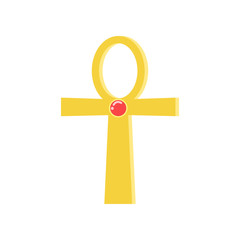 Ankh cross, religious sign of the ancient Egyptian cross, symbol of life, traditional Egyptian culture vector Illustration