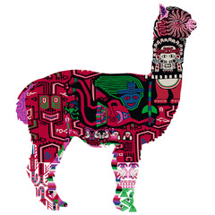 alpaca with Peruvian pattern