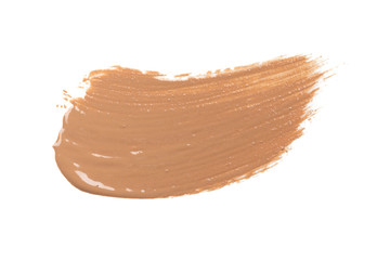 smeared foundation natural make up on white background