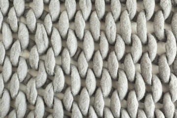 Grey knit giant plaid