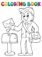 Coloring book postman topic 1