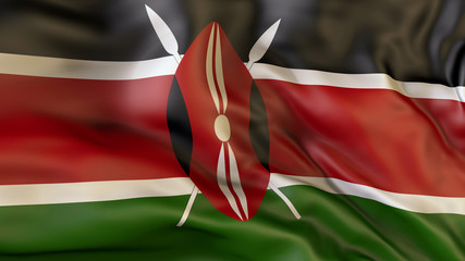 Flag  of Kenya. Kenya