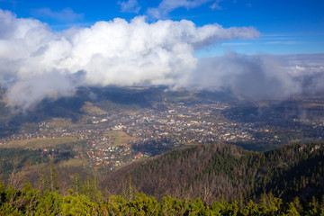 Fototapeta premium Tatra mountains view from the top of Sarnia Skala peak, Poland