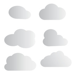 set cloud icon on white background. white cloud symb