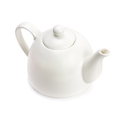 White teapot isolated on white
