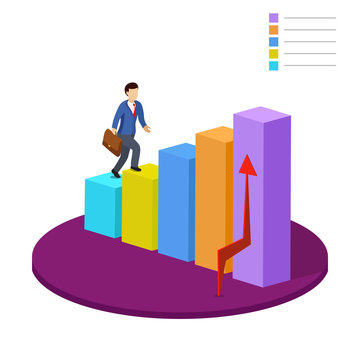 Colorful bar graph infographic for business growth.