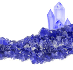 blue sapphire small and large crystals group