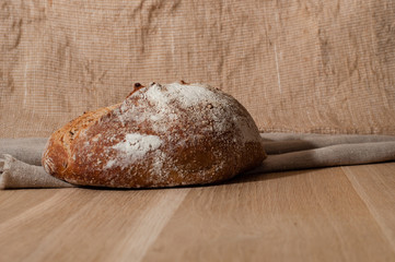 French bread sprinkled with flour