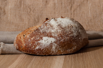 French bread sprinkled with flour