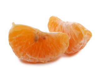 Fresh tangerine stacked in rows on white background